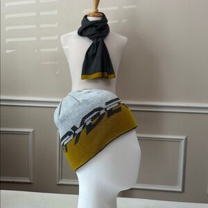 Spyder HAT & SCARF SET - grey/mustard